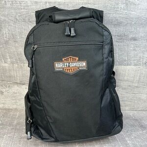 Harley Davidson Genuine Motorcycle Black Adjustable Backpack Laptop Compartment